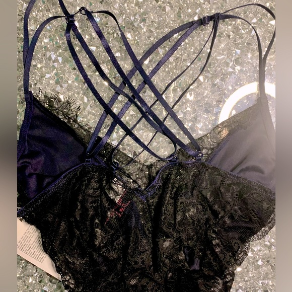 *BRAND NEW, TAGS ATTACHED* SM- navy blue teddy with lace trim - Picture 3 of 4